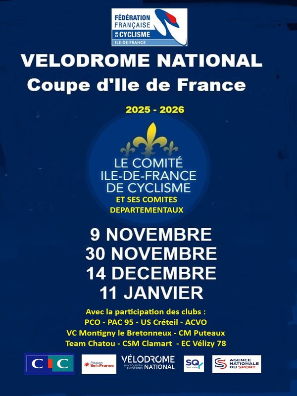 course PISTE VELODROME NATIONAL DE SAINT-QUENTIN E